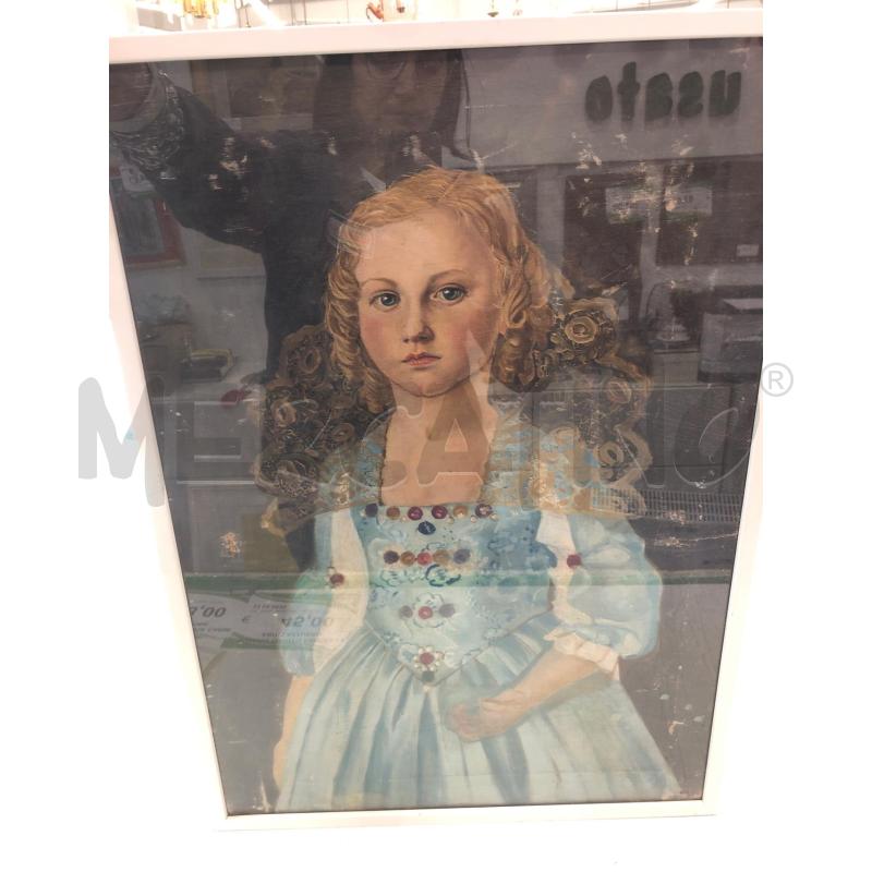 QUADRO DIPINTO FANCIULLA ABITO AZZURRO | Mercatino dell'Usato Roma somalia 1