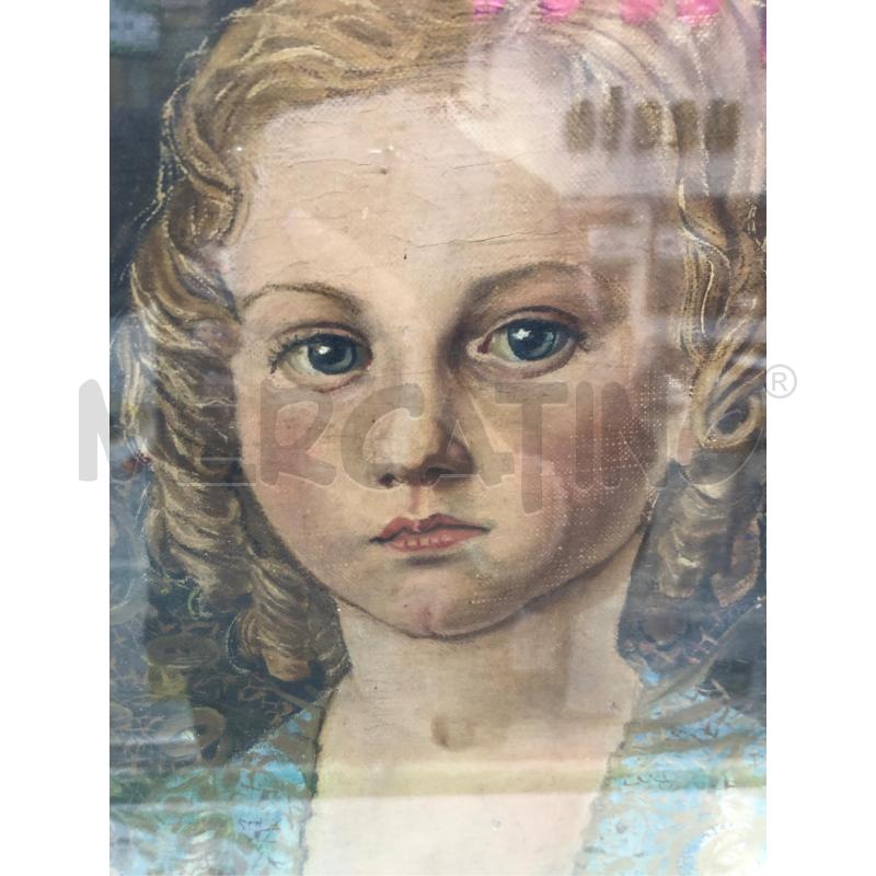 QUADRO DIPINTO FANCIULLA ABITO AZZURRO | Mercatino dell'Usato Roma somalia 2
