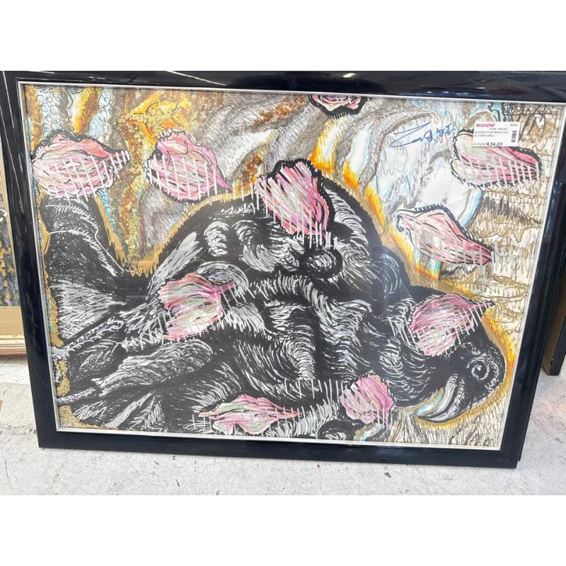QUADRO FIORI BRACCIOLINI CORN NERA | Mercatino dell'Usato Roma somalia 1