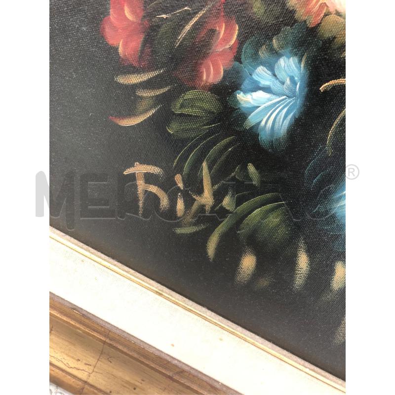 QUADRO FIORI FONDO NERO | Mercatino dell'Usato Roma somalia 3