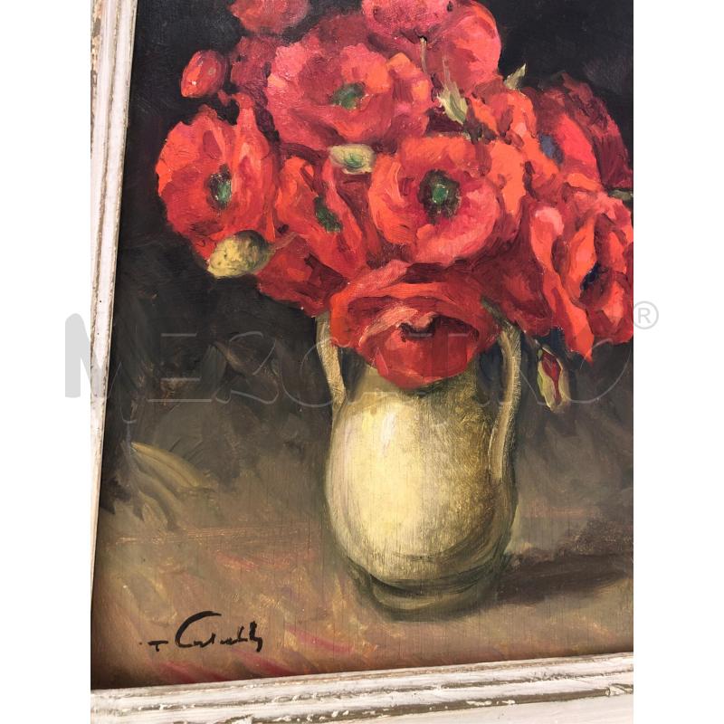 QUADRO FIORI ROSSI C/DOR | Mercatino dell'Usato Roma somalia 2