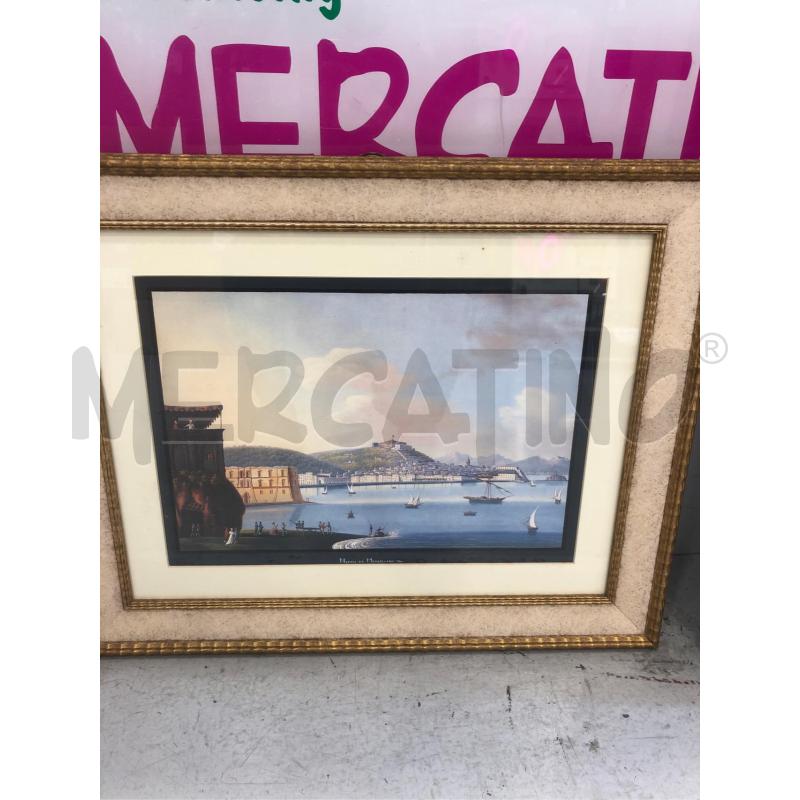 QUADRO NAPOLI DA MERGELLINO CORN BEIGE/DOR 57X71 | Mercatino dell'Usato Roma somalia 1