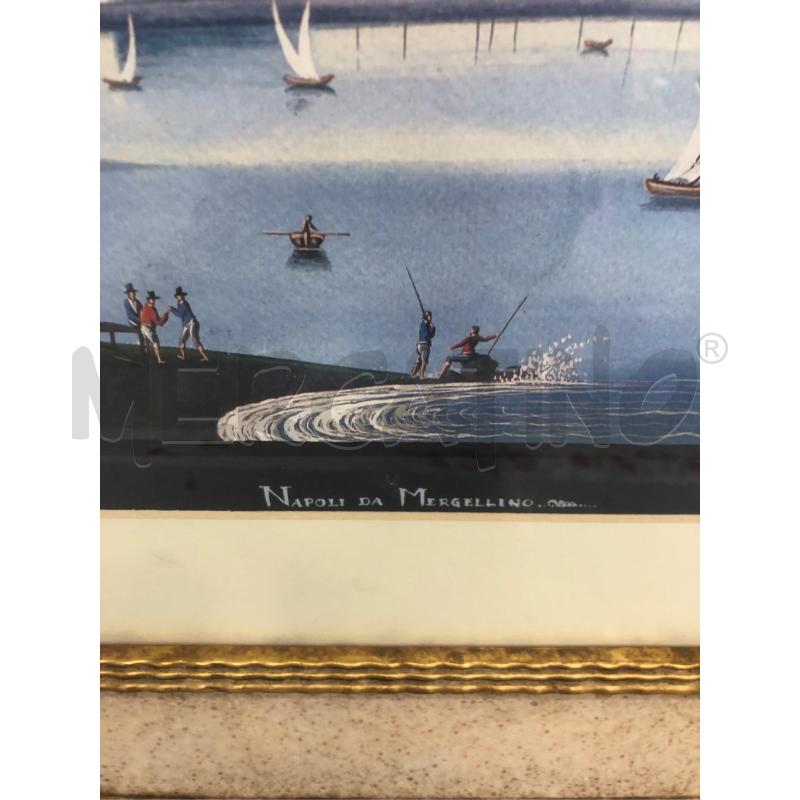 QUADRO NAPOLI DA MERGELLINO CORN BEIGE/DOR 57X71 | Mercatino dell'Usato Roma somalia 2