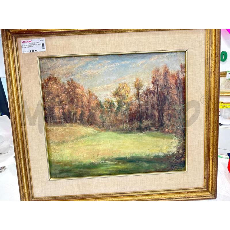 QUADRO PAESAGGIO CAMPAGNA ALBERI SU TAVOLA | Mercatino dell'Usato Roma somalia 1