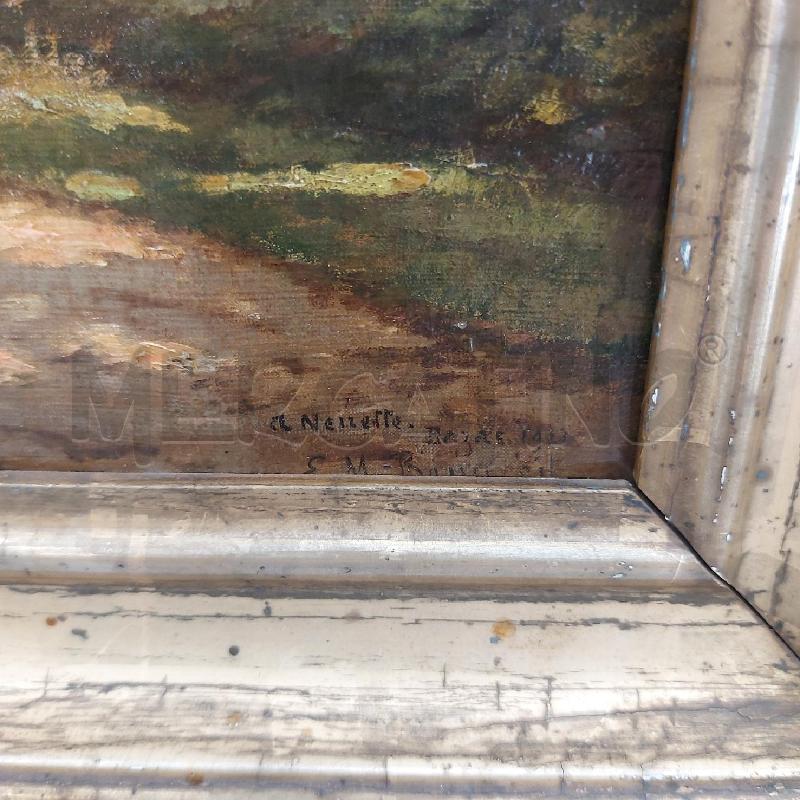 QUADRO PAESAGGIO CAMPAGNA CON CASOLARE 50X42 | Mercatino dell'Usato Roma somalia 3