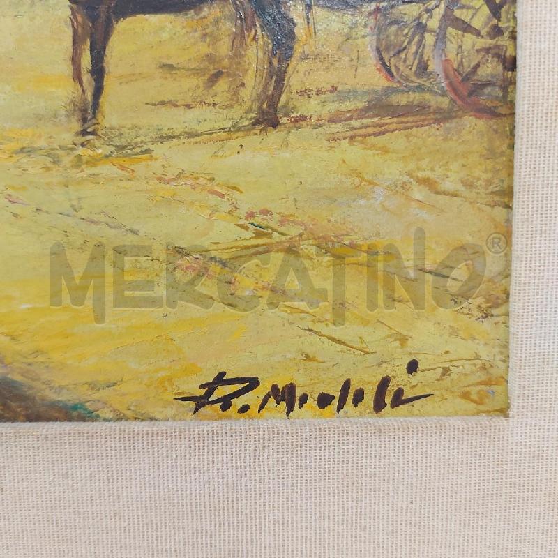 QUADRO PAESAGGIO CARROZZE CON CAVALLI  | Mercatino dell'Usato Roma somalia 3