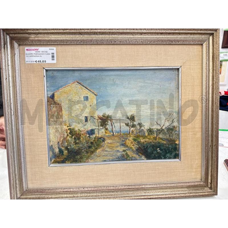 QUADRO PAESAGGIO CASA IN CAMPAGNA SU TAVOLA | Mercatino dell'Usato Roma somalia 1