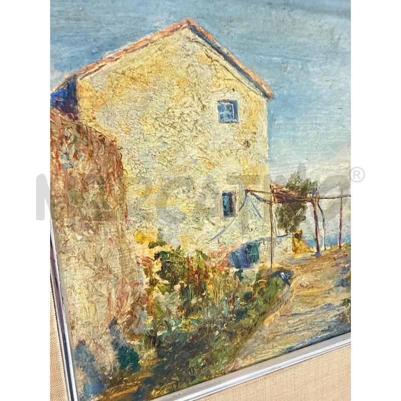 QUADRO PAESAGGIO CASA IN CAMPAGNA SU TAVOLA | Mercatino dell'Usato Roma somalia 3