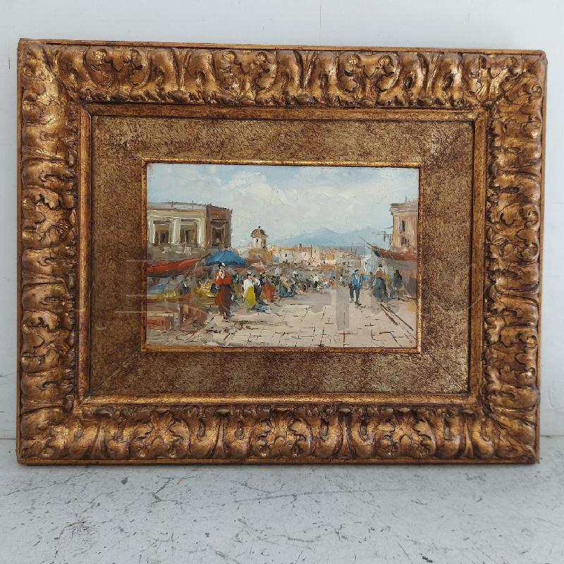 QUADRO PAESAGGIO VIALE CON PERSONE CORN.DOR 57X47 | Mercatino dell'Usato Roma somalia 1