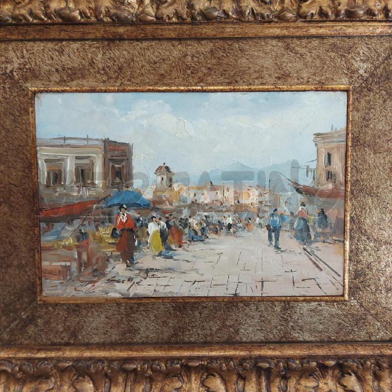 QUADRO PAESAGGIO VIALE CON PERSONE CORN.DOR 57X47 | Mercatino dell'Usato Roma somalia 2