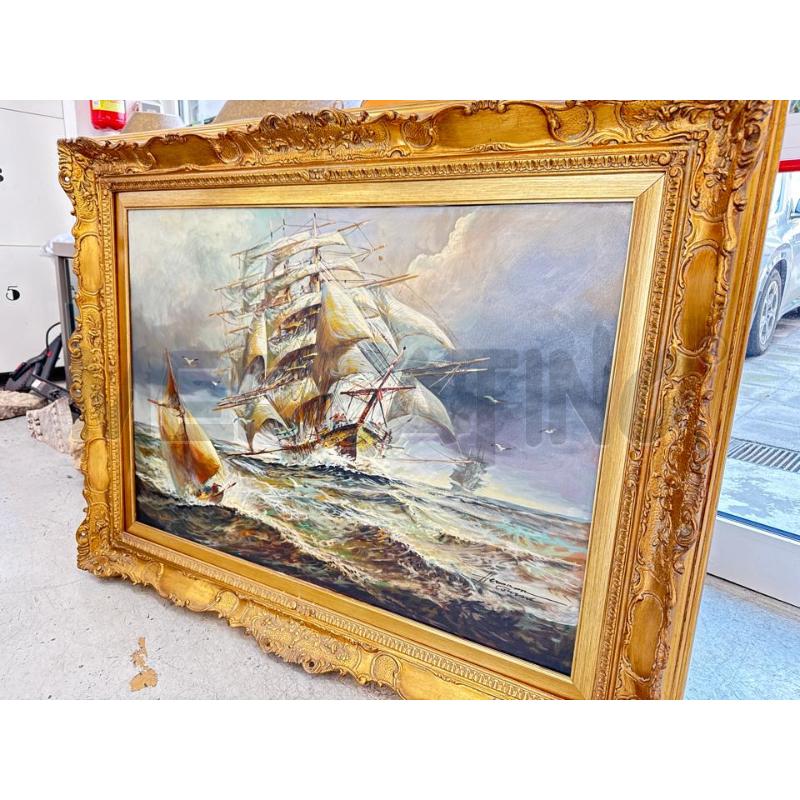 QUADRO SCENA NAVALE C/DORATA  | Mercatino dell'Usato Roma somalia 3
