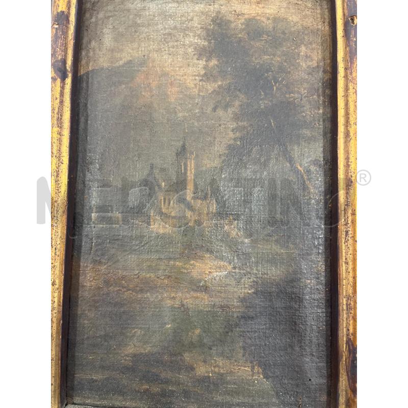 QUADRO  PICCOLO RETT CASTELLO CORNICE DORATA  | Mercatino dell'Usato Roma somalia 2