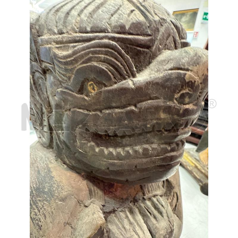 SCULTURA DEMONE SIAM LEGNO | Mercatino dell'Usato Roma somalia 2