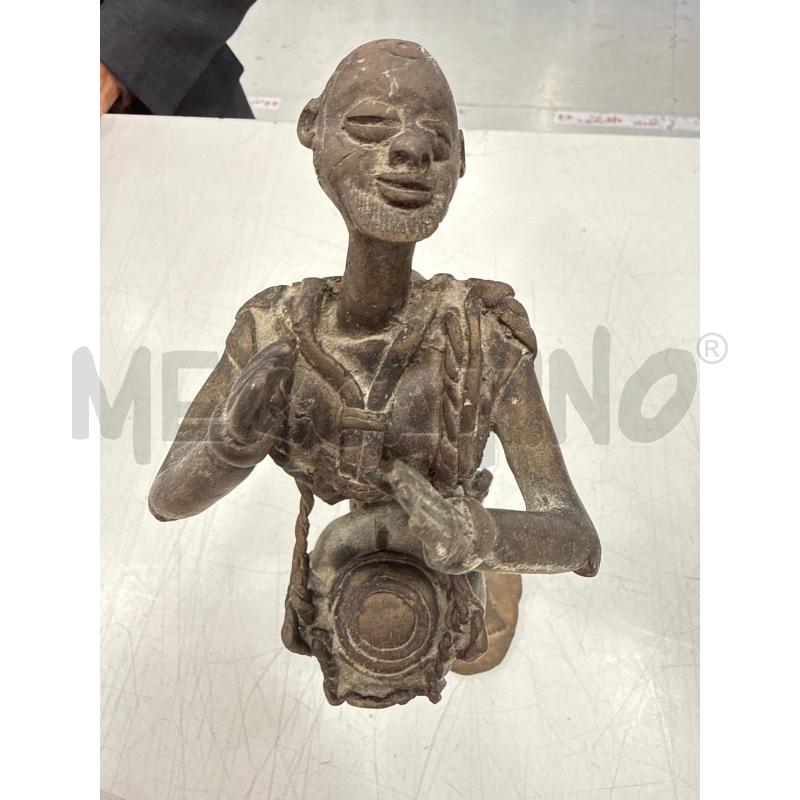 SCULTURA DOGON BRONZO UOMO CON CESTA | Mercatino dell'Usato Roma somalia 4