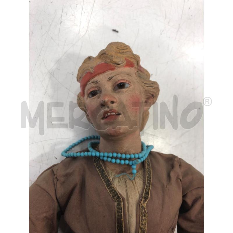 SCULTURA NAPOLETANA LEGNO EPOCA COLLANA TURCHESE DA RIV | Mercatino dell'Usato Roma somalia 2