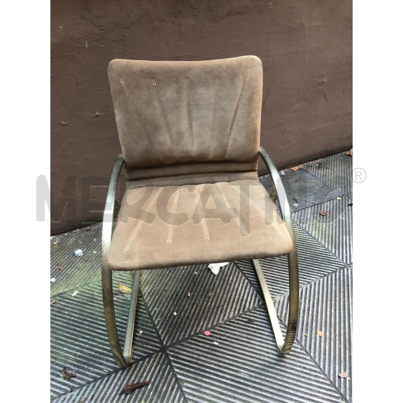 SEDIE MODERNIATO 70' OTTONE TESSUTO VERDE | Mercatino dell'Usato Roma somalia 2