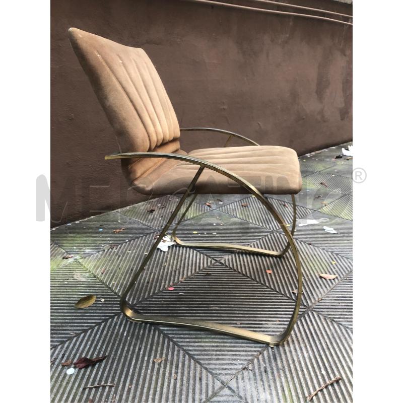 SEDIE MODERNIATO 70' OTTONE TESSUTO VERDE | Mercatino dell'Usato Roma somalia 3