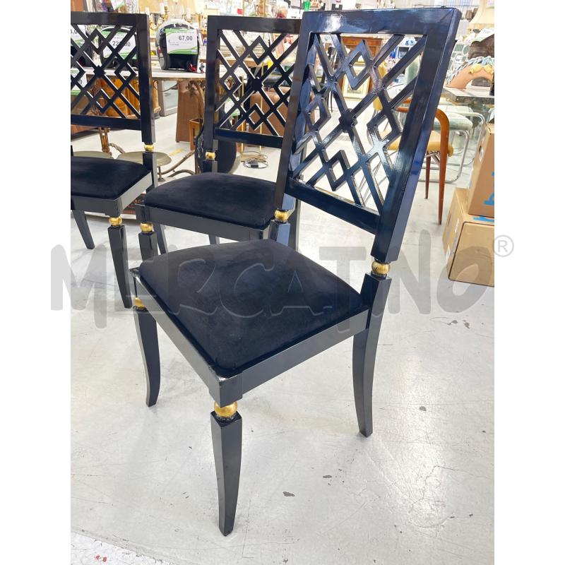 SEDIE NERE/ORO SCHIENALE TRAFORATO 4PZ.  | Mercatino dell'Usato Roma somalia 2