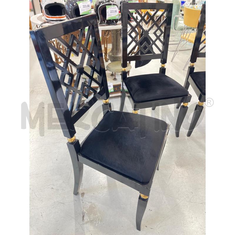 SEDIE NERE/ORO SCHIENALE TRAFORATO 4PZ.  | Mercatino dell'Usato Roma somalia 3