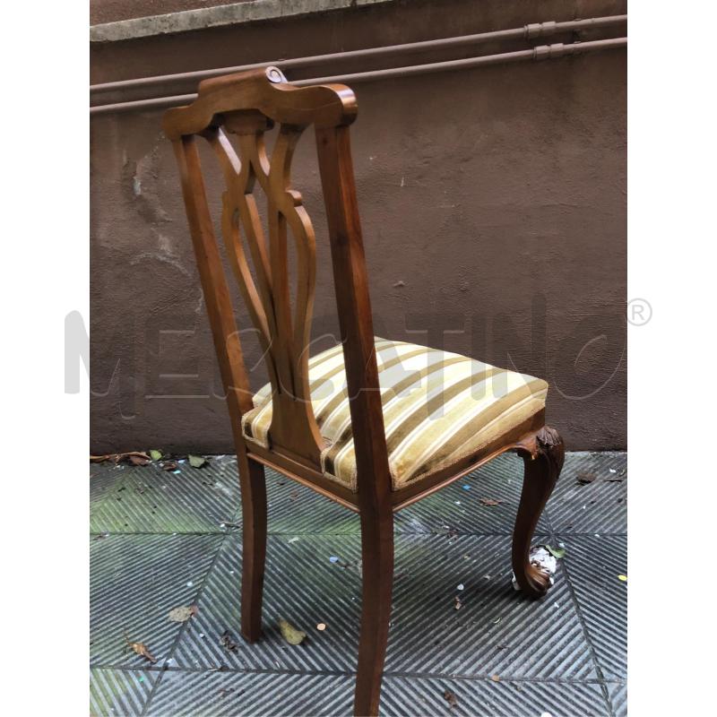 SEDIE PZ. 4 LEGNO TESSUTO RIGHE | Mercatino dell'Usato Roma somalia 3