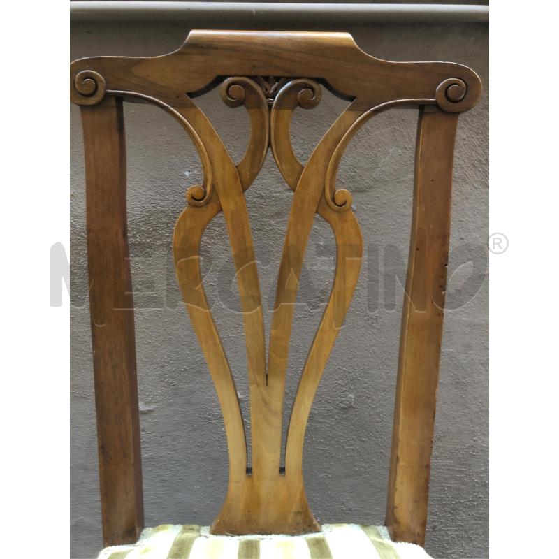 SEDIE PZ. 4 LEGNO TESSUTO RIGHE | Mercatino dell'Usato Roma somalia 4