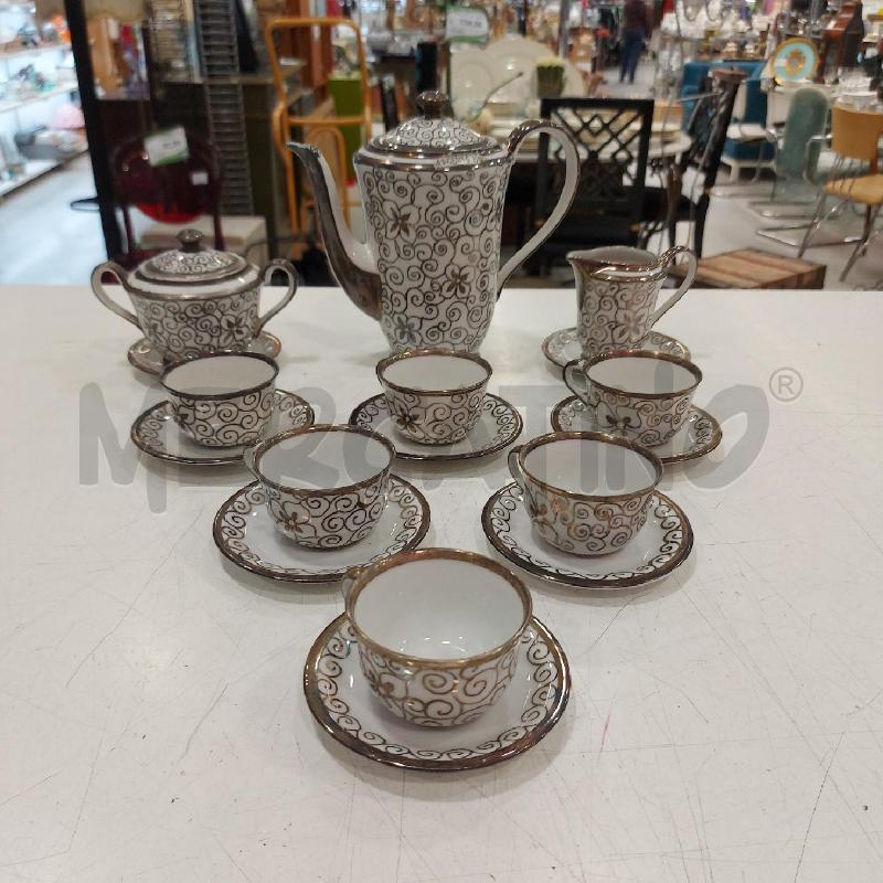 SERVIZIO CAFFE' BIANCO DECORI ARGENTO 9PZ | Mercatino dell'Usato Roma somalia 1