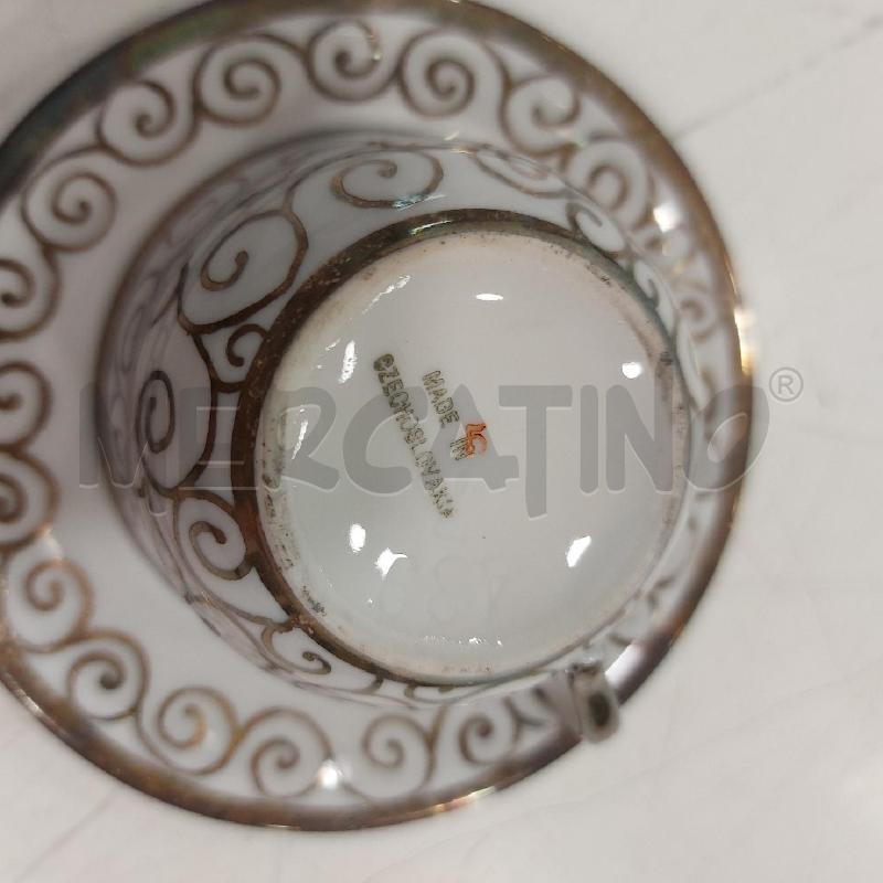 SERVIZIO CAFFE' BIANCO DECORI ARGENTO 9PZ | Mercatino dell'Usato Roma somalia 4