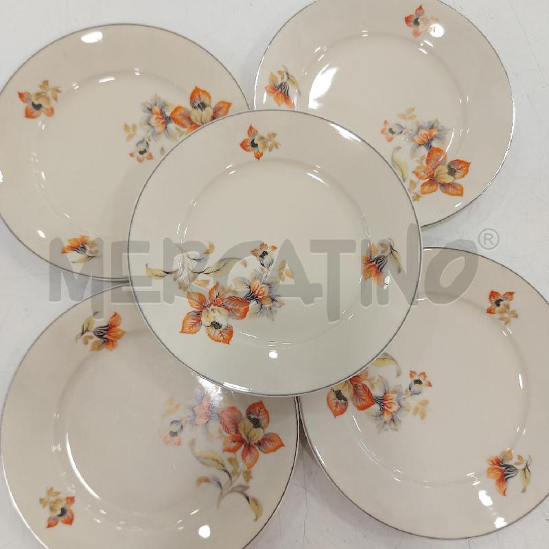 SERVIZIO THE' BEIGE FIORI ARANCIO 9PZ+6 PIATTINI | Mercatino dell'Usato Roma somalia 4