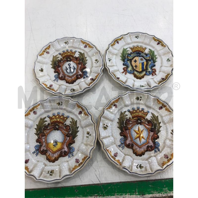 SET PIATTI BASSANO STEMMA ARALDICO 4PZ | Mercatino dell'Usato Roma somalia 1