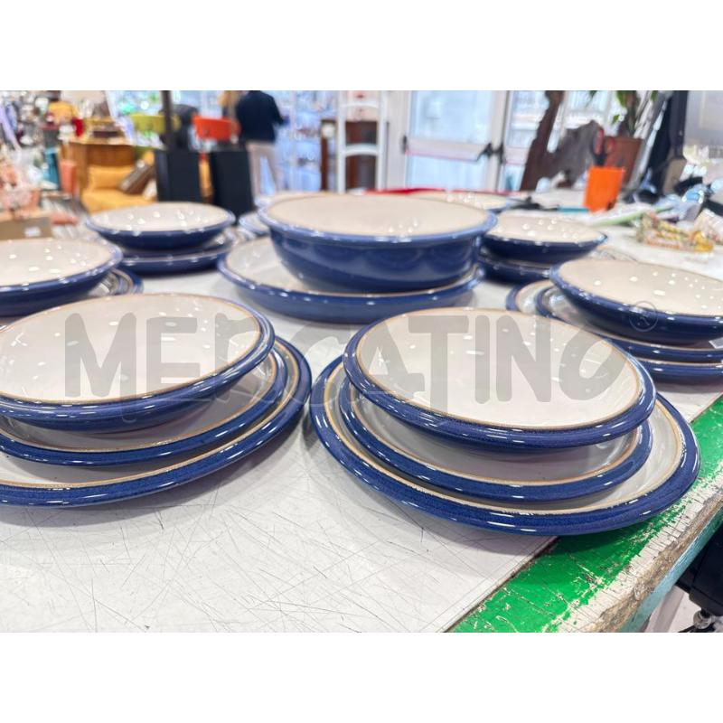 SET PIATTI CERAMICA BUCCI BLU X8 PERSONE  | Mercatino dell'Usato Roma somalia 3