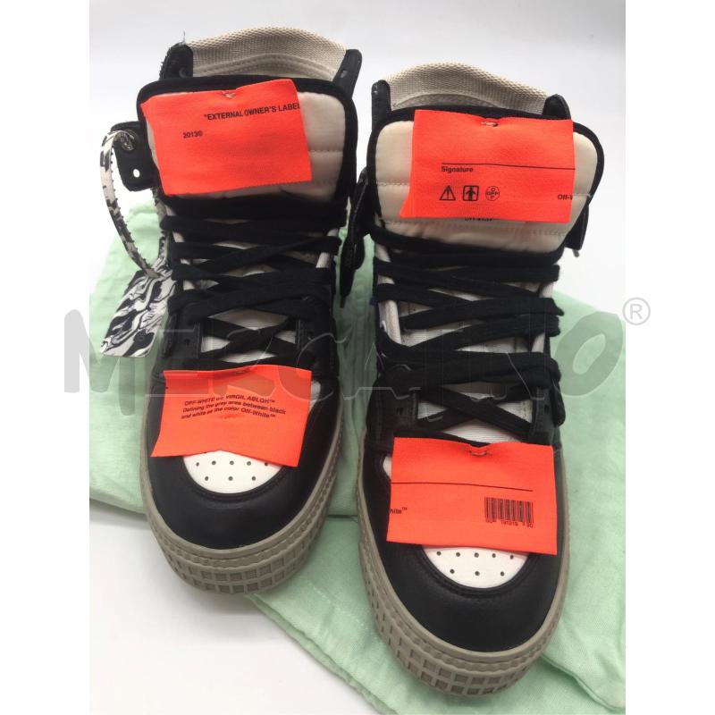 SNEAKERS DONNA OFF WHITE BIANCO NERO  | Mercatino dell'Usato Roma somalia 4
