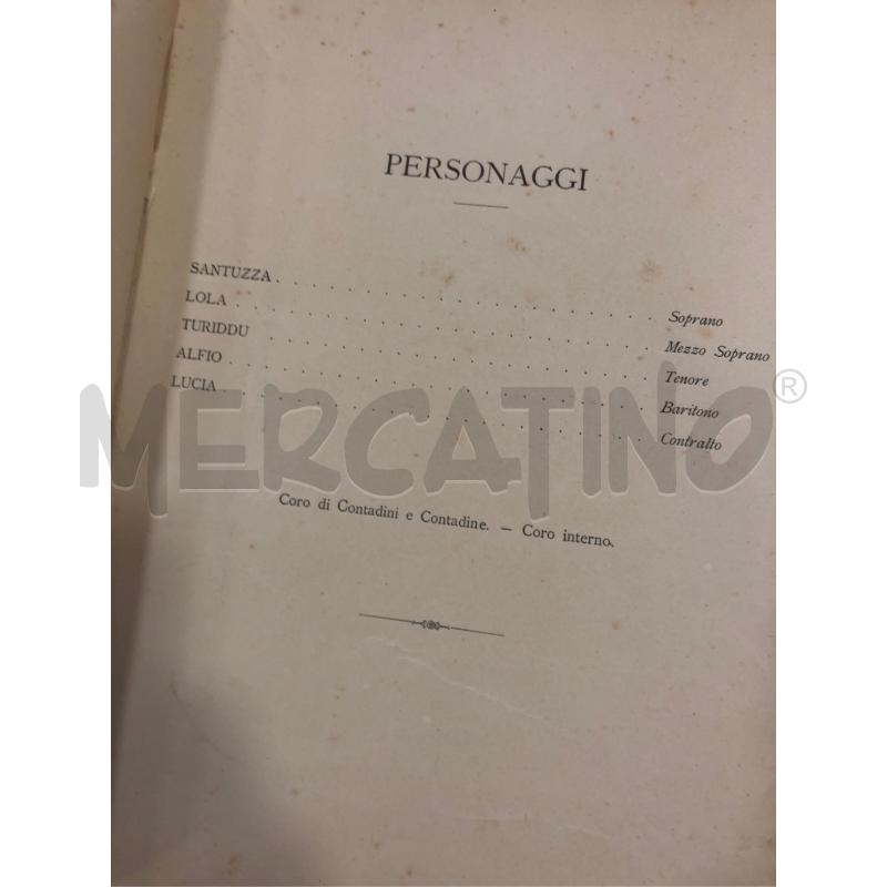 SPARTITO CAVALLERIA RUSTICANA 1890 SONZOGNO | Mercatino dell'Usato Roma somalia 3