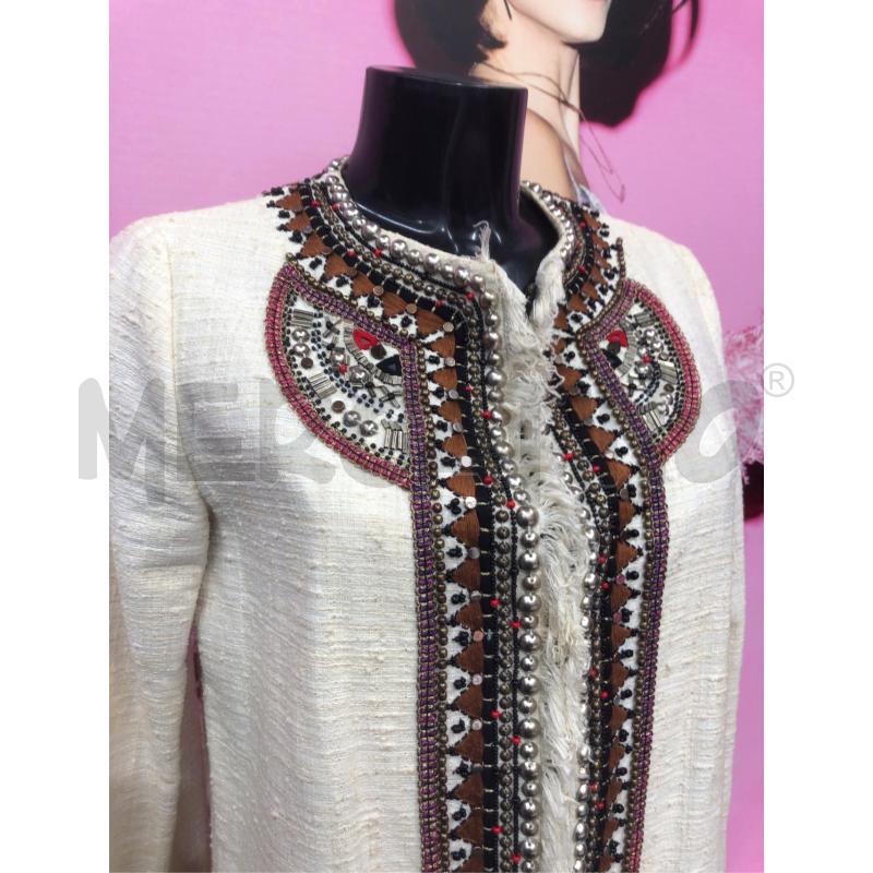 SPOLVERINO DONNA BAZAR BEIGE BOUCLE PROFILI BORCHIETTE  | Mercatino dell'Usato Roma somalia 2