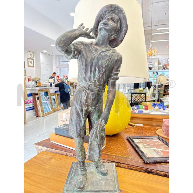 STATUA BRONZO RAGAZZO URLANTE | Mercatino dell'Usato Roma somalia 1