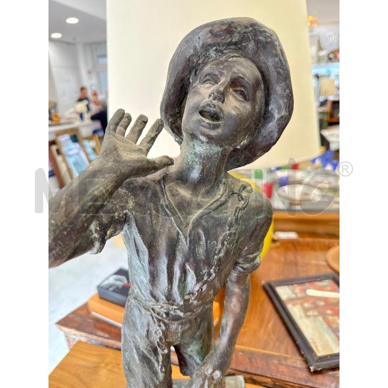 STATUA BRONZO RAGAZZO URLANTE | Mercatino dell'Usato Roma somalia 2