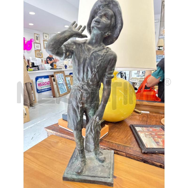 STATUA BRONZO RAGAZZO URLANTE | Mercatino dell'Usato Roma somalia 4