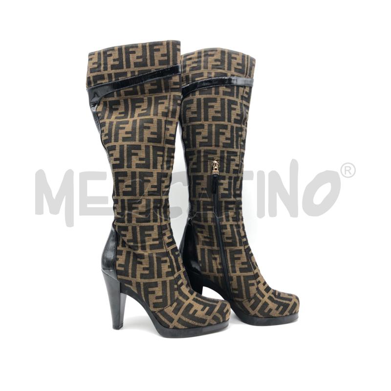 STIVALI DONNA FENDI ZUCCA PROFILI VERNICE  | Mercatino dell'Usato Roma somalia 2