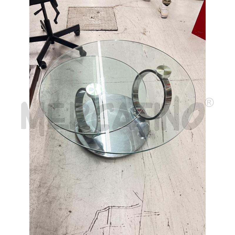 TAVOLINO SALOTTO TONDO ALL CERCHI CROMO  | Mercatino dell'Usato Roma somalia 2