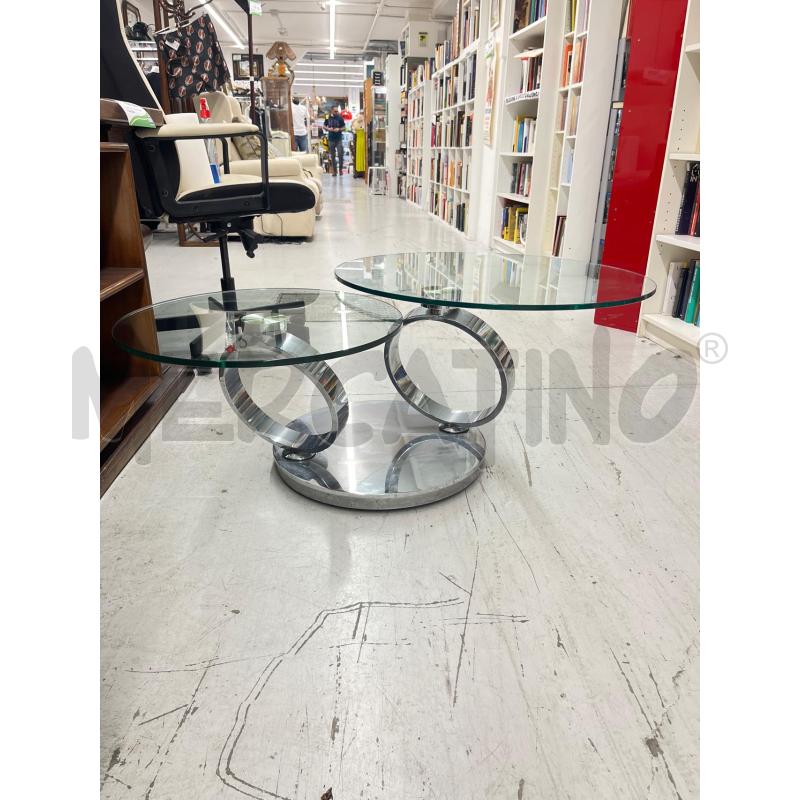 TAVOLINO SALOTTO TONDO ALL CERCHI CROMO  | Mercatino dell'Usato Roma somalia 4
