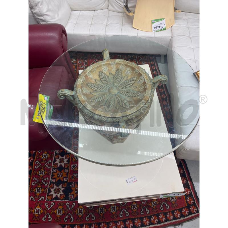 TAVOLINO TONDO VETRO BASE VASO  | Mercatino dell'Usato Roma somalia 2