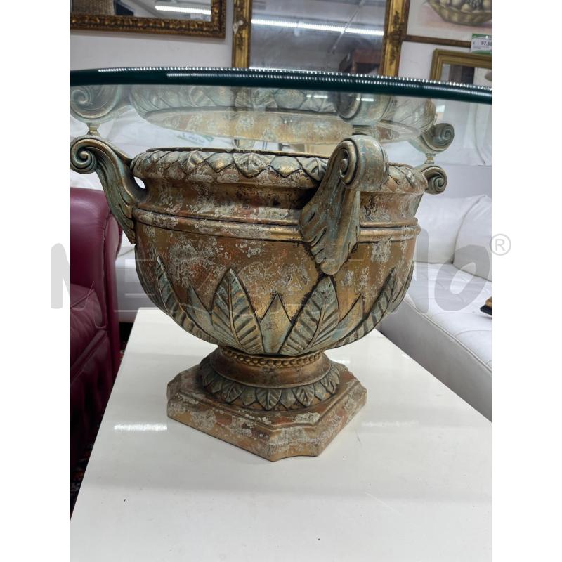 TAVOLINO TONDO VETRO BASE VASO  | Mercatino dell'Usato Roma somalia 3