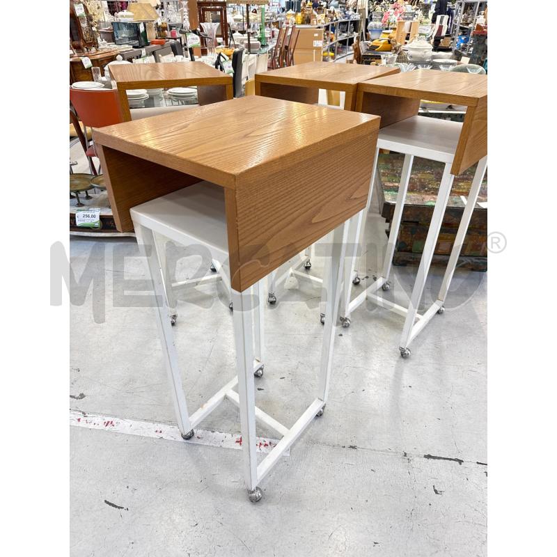 TAVOLINO  ALTO PIANO LEGNO FERRO BIANCO | Mercatino dell'Usato Roma somalia 2