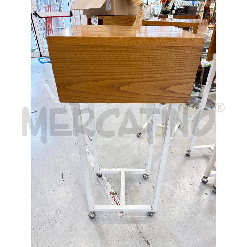 TAVOLINO  ALTO PIANO LEGNO FERRO BIANCO | Mercatino dell'Usato Roma somalia 3