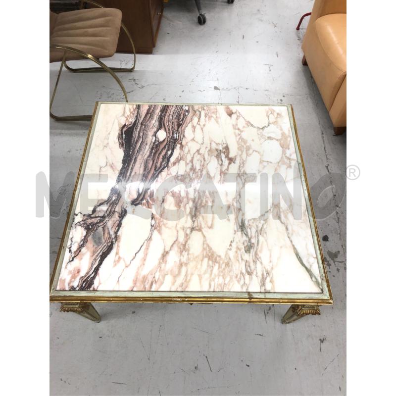 TAVOLINO  QUADRATO VERDE DORATO MARMO  | Mercatino dell'Usato Roma somalia 3