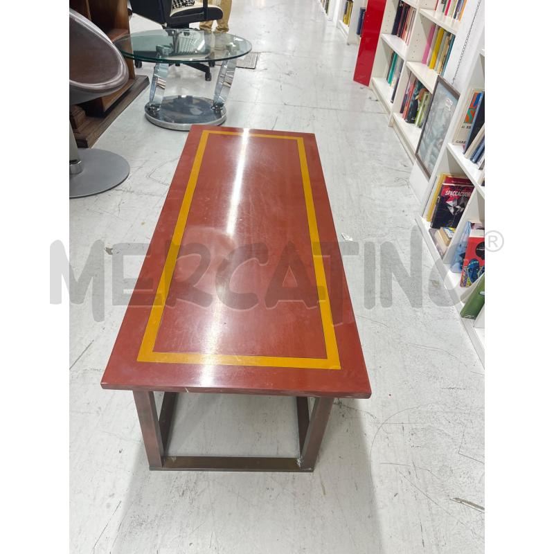 TAVOLINO  RETT BASE OTTONE PIANO MARMO  | Mercatino dell'Usato Roma somalia 1