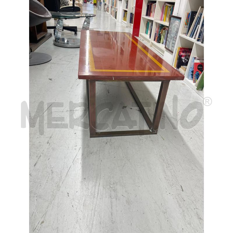 TAVOLINO  RETT BASE OTTONE PIANO MARMO  | Mercatino dell'Usato Roma somalia 2