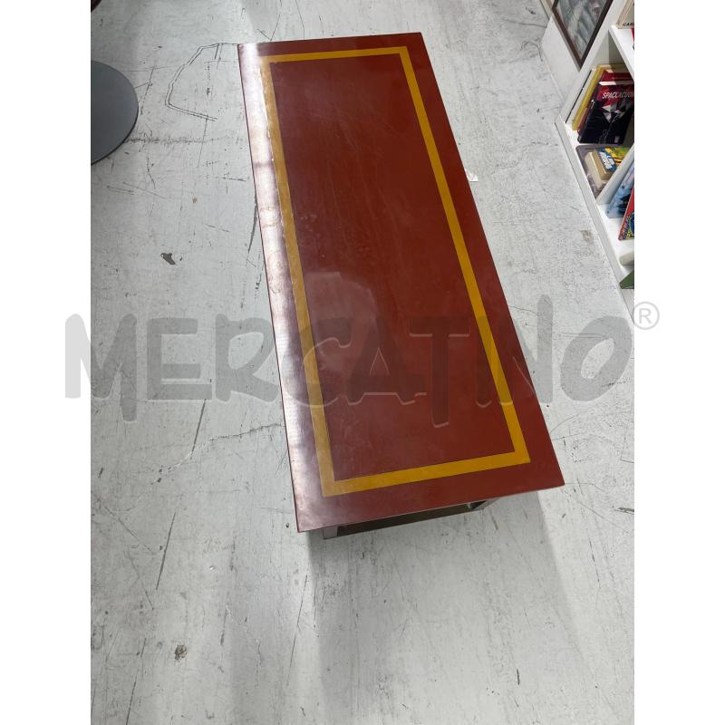 TAVOLINO  RETT BASE OTTONE PIANO MARMO  | Mercatino dell'Usato Roma somalia 3