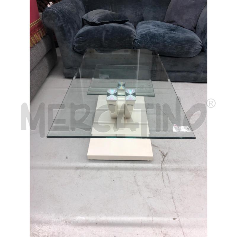 TAVOLINO  SALOTTO RETT VETRO BIANCO  | Mercatino dell'Usato Roma somalia 1