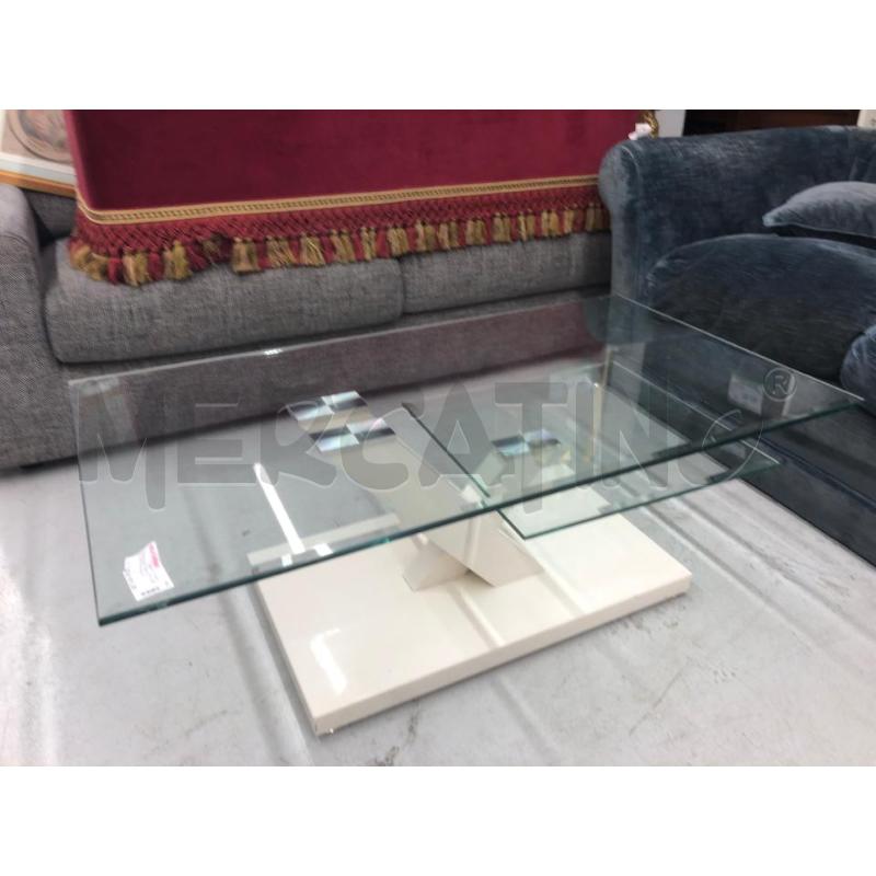 TAVOLINO  SALOTTO RETT VETRO BIANCO  | Mercatino dell'Usato Roma somalia 2
