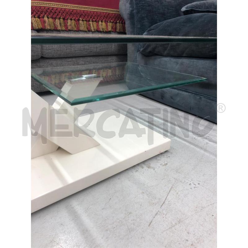 TAVOLINO  SALOTTO RETT VETRO BIANCO  | Mercatino dell'Usato Roma somalia 3